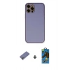 MARSİLYAN™- iPhone 12 Pro Max Kılıf Yadigar Klasik - Siyah 18D Cam Ekran Koruyucu + Metal Kamera Lens Koruma Cam - GD