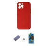 MARSİLYAN™- iPhone 12 Pro Max Kılıf Yadigar Klasik - Siyah 18D Cam Ekran Koruyucu + Metal Kamera Lens Koruma Cam - GD
