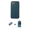 MARSİLYAN™- iPhone 12 Pro Max Kılıf Yadigar Klasik - Siyah 18D Cam Ekran Koruyucu + Metal Kamera Lens Koruma Cam - GD
