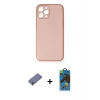 MARSİLYAN™- iPhone 12 Pro Max Kılıf Yadigar Klasik - Siyah 18D Cam Ekran Koruyucu + Metal Kamera Lens Koruma Cam - GD