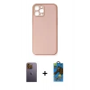 MARSİLYAN™- iPhone 12 Pro Max Kılıf Yadigar Klasik - Siyah 18D Cam Ekran Koruyucu + Neon Fosforlu Kamera Lens - SI