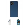 MARSİLYAN™- iPhone 12 Pro Max Kılıf Yadigar Klasik - Siyah 18D Cam Ekran Koruyucu + Shine Kamera Lens - LT