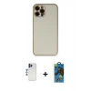 MARSİLYAN™- iPhone 12 Pro Max Kılıf Yadigar Klasik - Siyah 18D Cam Ekran Koruyucu + Shine Kamera Lens - LT