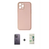 MARSİLYAN™- iPhone 12 Pro Max Kılıf Yadigar Klasik - Siyah 20D Premium Cam Ekran Koruyucu + Neon Fosforlu Kamera Lens - BZ