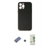 MARSİLYAN™- iPhone 12 Pro Max Kılıf Yadigar Klasik - Siyah 20D Premium Cam Ekran Koruyucu + Metal Kamera Lens Koruma Cam - GD