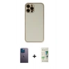 MARSİLYAN™- iPhone 12 Pro Max Kılıf Yadigar Klasik - Siyah 20D Premium Cam Ekran Koruyucu + Neon Fosforlu Kamera Lens - MI