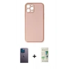 MARSİLYAN™- iPhone 12 Pro Max Kılıf Yadigar Klasik - Siyah 20D Premium Cam Ekran Koruyucu + Neon Fosforlu Kamera Lens - MI