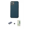 MARSİLYAN™- iPhone 12 Pro Max Kılıf Yadigar Klasik - Siyah 20D Premium Cam Ekran Koruyucu + Renkli Kamera Lens Koruma Cam - MI