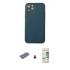 MARSİLYAN™- iPhone 12 Pro Max Kılıf Yadigar Klasik - Siyah 20D Premium Cam Ekran Koruyucu + Renkli Kamera Lens Koruma Cam - PE