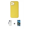 MARSİLYAN™- iPhone 12 Pro Max Kılıf Yadigar Klasik - Siyah 34D Izgaralı Cam + Shine Kamera Lens - LT