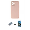 MARSİLYAN™- iPhone 12 Pro Max Kılıf Yadigar Klasik - Siyah 34D Izgaralı Cam + Metal Kamera Lens Koruma Cam - KI
