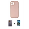 MARSİLYAN™- iPhone 12 Pro Max Kılıf Yadigar Klasik - Siyah 34D Izgaralı Cam + Neon Fosforlu Kamera Lens - SI