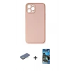 MARSİLYAN™- iPhone 12 Pro Max Kılıf Yadigar Klasik - Siyah 34D Izgaralı Cam + Renkli Kamera Lens Koruma Cam - YL