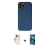 MARSİLYAN™- iPhone 12 Pro Max Kılıf Yadigar Klasik - Siyah 34D Izgaralı Cam + Shine Kamera Lens - GD