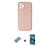 MARSİLYAN™- iPhone 12 Pro Max Kılıf Yadigar Klasik - Siyah 34D Izgaralı Cam + Shine Kamera Lens Koruma Cam - GI