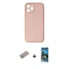 MARSİLYAN™- iPhone 12 Pro Max Kılıf Yadigar Klasik - Siyah 34D Izgaralı Cam + Shine Kamera Lens Koruma Cam - SABE