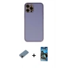 MARSİLYAN™- iPhone 12 Pro Max Kılıf Yadigar Klasik - Siyah 34D Izgaralı Cam + Siyah Shine Kamera Lens Koruma Cam