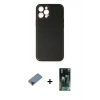 MARSİLYAN™- iPhone 12 Pro Max Kılıf Yadigar Klasik - Siyah 360 Mat Full Body Arka Koruyucu + Metal Kamera Lens Koruma Cam - KI