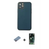 MARSİLYAN™- iPhone 12 Pro Max Kılıf Yadigar Klasik - Siyah 360 Mat Full Body Arka Koruyucu + Shine Kamera Lens Koruma Cam - PE