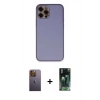 MARSİLYAN™- iPhone 12 Pro Max Kılıf Yadigar Klasik - Siyah 360 Mat Full Body Arka Koruyucu + Neon Fosforlu Kamera Lens - SI