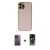 MARSİLYAN™- iPhone 12 Pro Max Kılıf Yadigar Klasik - Siyah 360 Mat Full Body Arka Koruyucu + Neon Fosforlu Kamera Lens - TU
