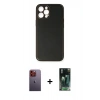 MARSİLYAN™- iPhone 12 Pro Max Kılıf Yadigar Klasik - Siyah 360 Mat Full Body Arka Koruyucu + Neon Fosforlu Kamera Lens - TU