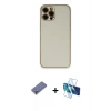 MARSİLYAN™- iPhone 12 Pro Max Kılıf Yadigar Klasik - Siyah 3D Antistatik Cam Ekran Koruyucu + Metal Kamera Lens Koruma Cam - GD