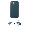MARSİLYAN™- iPhone 12 Pro Max Kılıf Yadigar Klasik - Siyah 3D Antistatik Cam Ekran Koruyucu + Shine Kamera Lens Koruma Cam - GD