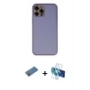 MARSİLYAN™- iPhone 12 Pro Max Kılıf Yadigar Klasik - Siyah 3D Antistatik Cam Ekran Koruyucu + Shine Kamera Lens Koruma Cam - GD