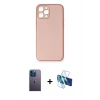 MARSİLYAN™- iPhone 12 Pro Max Kılıf Yadigar Klasik - Siyah 3D Antistatik Cam Ekran Koruyucu + Neon Fosforlu Kamera Lens - MI