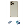 MARSİLYAN™- iPhone 12 Pro Max Kılıf Yadigar Klasik - Siyah 3D Antistatik Cam Ekran Koruyucu + Shine Kamera Lens Koruma Cam - PE