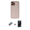 MARSİLYAN™- iPhone 12 Pro Max Kılıf Yadigar Klasik - Siyah 3D Antistatik Hayalet Cam Ekran Koruyucu + Kırmızı Metal Kamera Lens Koruma Cam