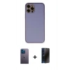 MARSİLYAN™- iPhone 12 Pro Max Kılıf Yadigar Klasik - Siyah 3D Antistatik Hayalet Cam Ekran Koruyucu + Neon Fosforlu Kamera Lens - MI