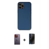 MARSİLYAN™- iPhone 12 Pro Max Kılıf Yadigar Klasik - Siyah 3D Antistatik Hayalet Cam Ekran Koruyucu + Neon Fosforlu Kamera Lens - TU