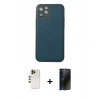 MARSİLYAN™- iPhone 12 Pro Max Kılıf Yadigar Klasik - Siyah 3D Antistatik Hayalet Cam Ekran Koruyucu + Shine Kamera Lens - GD