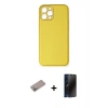 MARSİLYAN™- iPhone 12 Pro Max Kılıf Yadigar Klasik - Siyah 3D Antistatik Hayalet Cam Ekran Koruyucu + Shine Kamera Lens Koruma Cam - SABE
