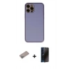 MARSİLYAN™- iPhone 12 Pro Max Kılıf Yadigar Klasik - Siyah 3D Antistatik Hayalet Cam Ekran Koruyucu + Shine Kamera Lens Koruma Cam - SABE