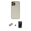 MARSİLYAN™- iPhone 12 Pro Max Kılıf Yadigar Klasik - Siyah 3D Antistatik Hayalet Cam Ekran Koruyucu + Shine Kamera Lens Koruma Cam - SABE