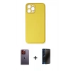 MARSİLYAN™- iPhone 12 Pro Max Kılıf Yadigar Klasik - Siyah 3D Antistatik Hayalet Cam Ekran Koruyucu + Neon Fosforlu Kamera Lens - TU