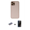 MARSİLYAN™- iPhone 12 Pro Max Kılıf Yadigar Klasik - Siyah 3D Antistatik Hayalet Cam Ekran Koruyucu + Renkli Kamera Lens Koruma Cam - TU