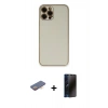 MARSİLYAN™- iPhone 12 Pro Max Kılıf Yadigar Klasik - Siyah 3D Antistatik Hayalet Cam Ekran Koruyucu + Renkli Kamera Lens Koruma Cam - TU
