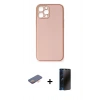 MARSİLYAN™- iPhone 12 Pro Max Kılıf Yadigar Klasik - Siyah 3D Antistatik Hayalet Cam Ekran Koruyucu + Renkli Kamera Lens Koruma Cam - TU