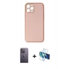MARSİLYAN™- iPhone 12 Pro Max Kılıf Yadigar Klasik - Siyah 3D Antistatik Seramik Nano Ekran Koruyucu + Neon Fosforlu Kamera Lens - BZ