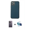MARSİLYAN™- iPhone 12 Pro Max Kılıf Yadigar Klasik - Siyah 3D Antistatik Seramik Nano Ekran Koruyucu + Neon Fosforlu Kamera Lens - BZ