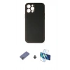 MARSİLYAN™- iPhone 12 Pro Max Kılıf Yadigar Klasik - Siyah 3D Antistatik Seramik Nano Ekran Koruyucu + Metal Kamera Lens Koruma Cam - GD