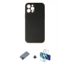 MARSİLYAN™- iPhone 12 Pro Max Kılıf Yadigar Klasik - Siyah 3D Antistatik Seramik Nano Ekran Koruyucu + Kırmızı Metal Kamera Lens Koruma Cam