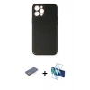 MARSİLYAN™- iPhone 12 Pro Max Kılıf Yadigar Klasik - Siyah 3D Antistatik Seramik Nano Ekran Koruyucu + Renkli Kamera Lens Koruma Cam - MI