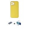 MARSİLYAN™- iPhone 12 Pro Max Kılıf Yadigar Klasik - Siyah 3D Antistatik Seramik Nano Ekran Koruyucu + Renkli Kamera Lens Koruma Cam - YL