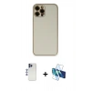 MARSİLYAN™- iPhone 12 Pro Max Kılıf Yadigar Klasik - Siyah 3D Antistatik Seramik Nano Ekran Koruyucu + Shine Kamera Lens - LT