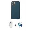 MARSİLYAN™- iPhone 12 Pro Max Kılıf Yadigar Klasik - Siyah 3D Antistatik Seramik Nano Ekran Koruyucu + Shine Kamera Lens - LT